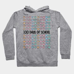 100 Days Of School Glitter Hearts Hoodie